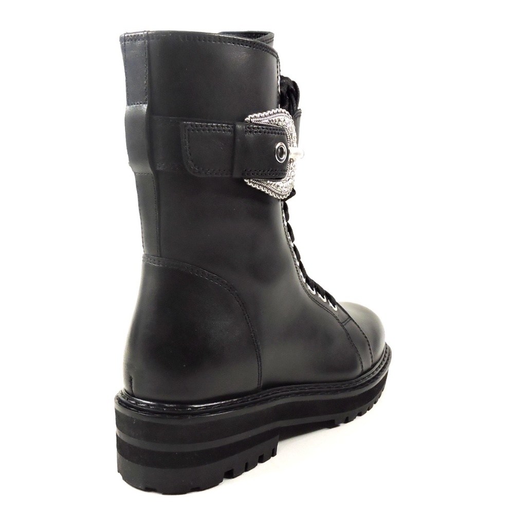 TWINSET 🇮🇹 WOMEN'S BLACK LEATHER COMFORT WINTER  BOOTS - Picture 3 of 6